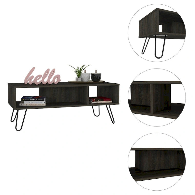 Table basse rectangulaire double plateau
