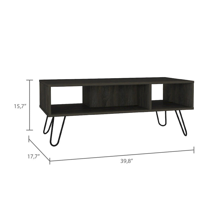 Table basse rectangulaire double plateau