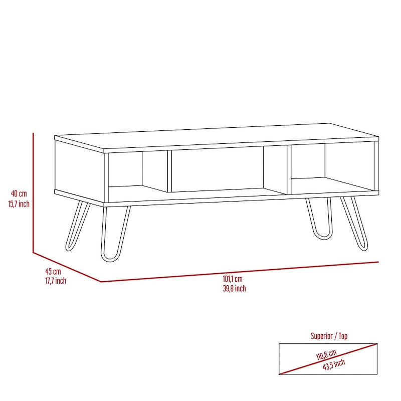 Table basse rectangulaire double plateau