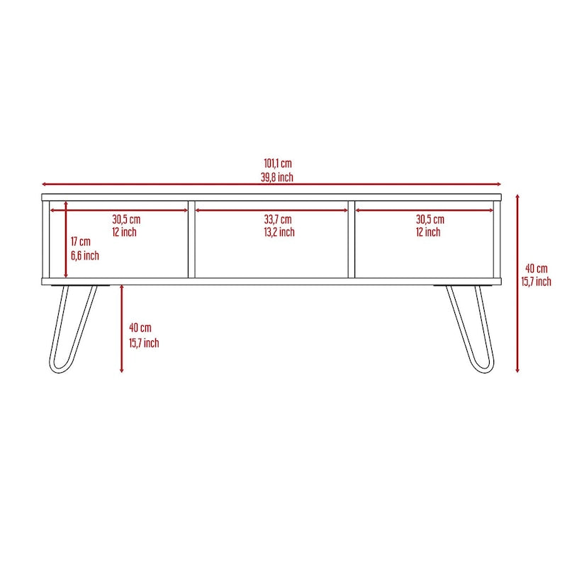 Table basse rectangulaire double plateau