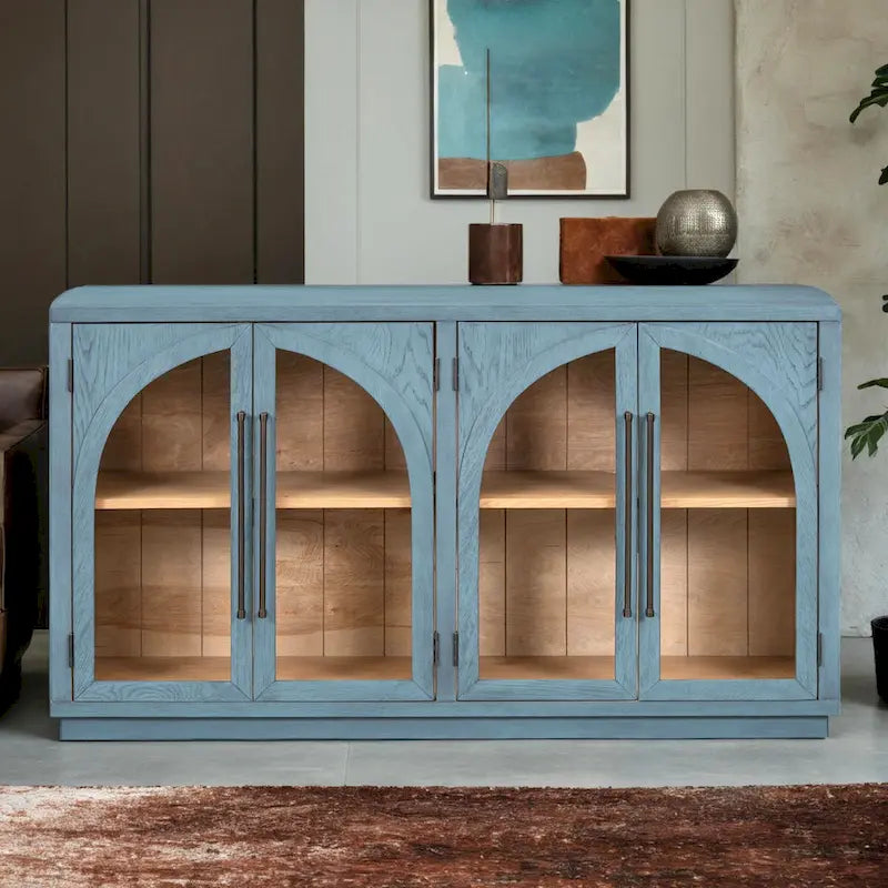 Buffet de rangement rétro quatre portes grande capacité
