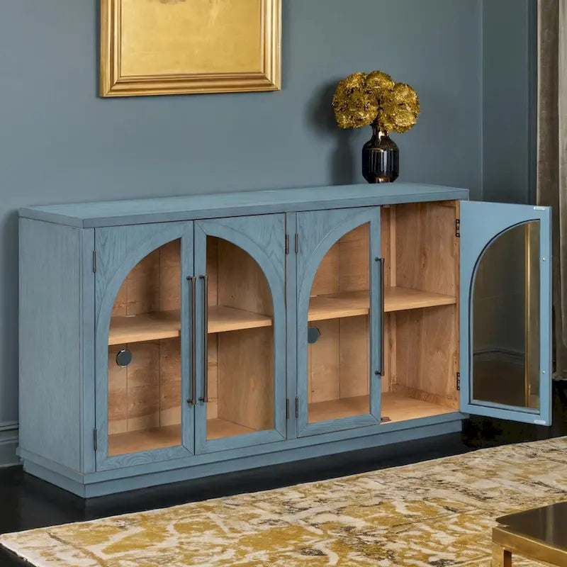 Buffet de rangement rétro quatre portes grande capacité