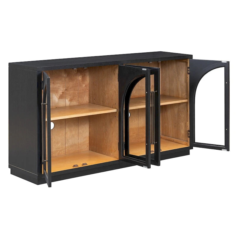 Buffet de rangement rétro quatre portes grande capacité