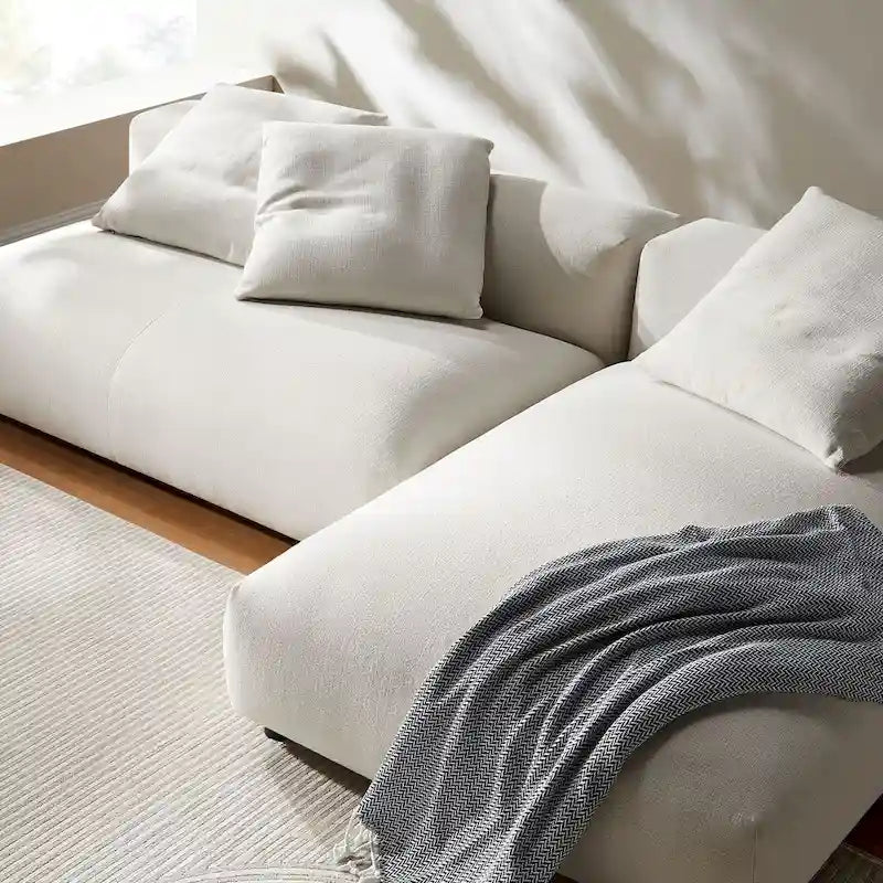 Canapé en tissu rembourré modulaire deux pièces