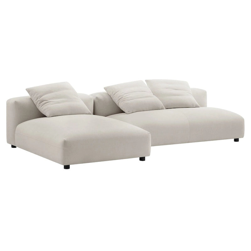 Canapé en tissu rembourré modulaire deux pièces