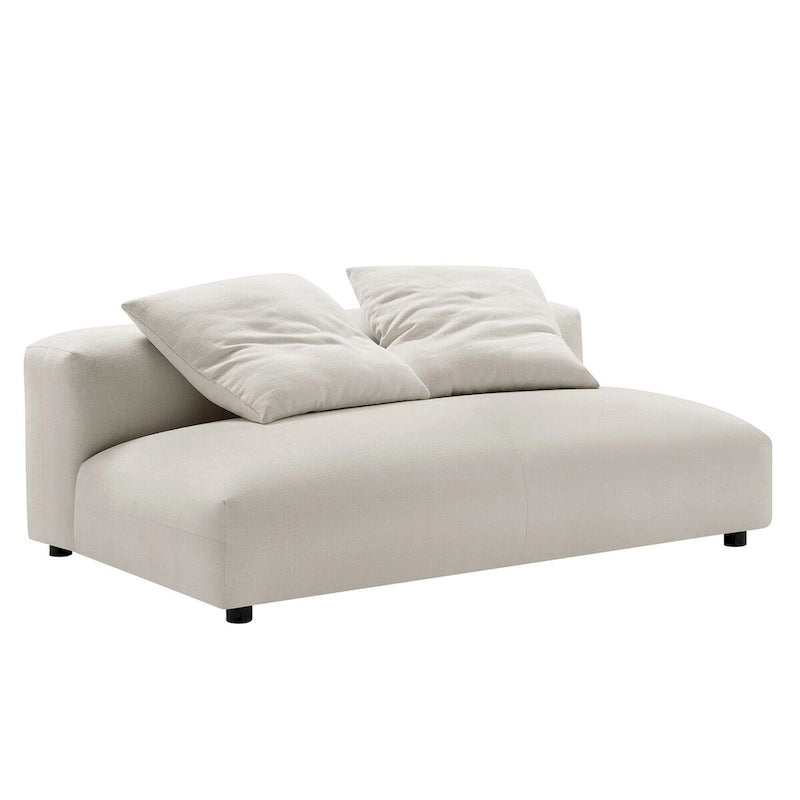 Canapé en tissu rembourré modulaire deux pièces