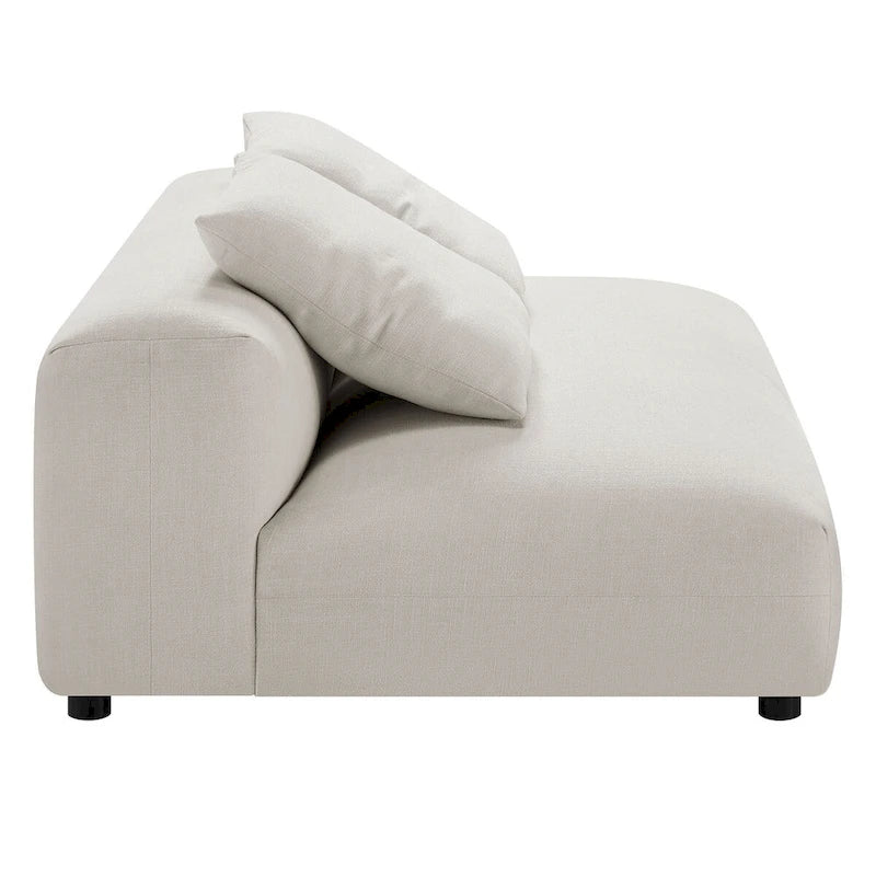 Canapé en tissu rembourré modulaire deux pièces