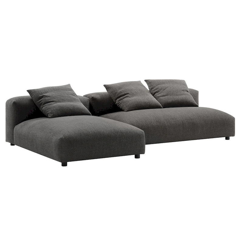Canapé en tissu rembourré modulaire deux pièces