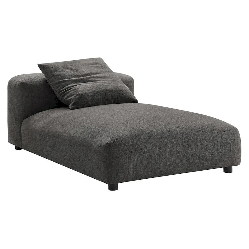 Canapé en tissu rembourré modulaire deux pièces