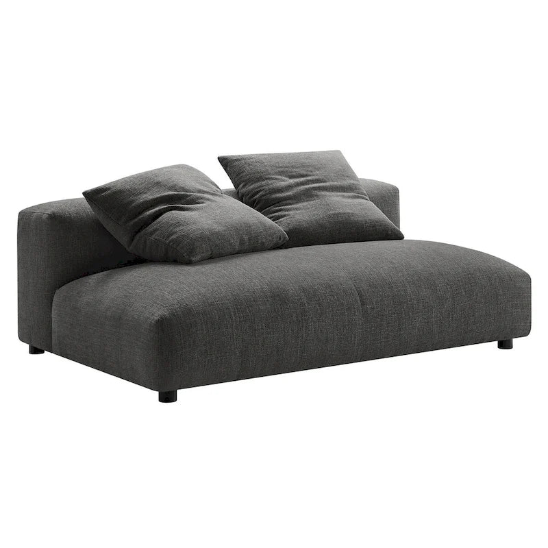 Canapé en tissu rembourré modulaire deux pièces