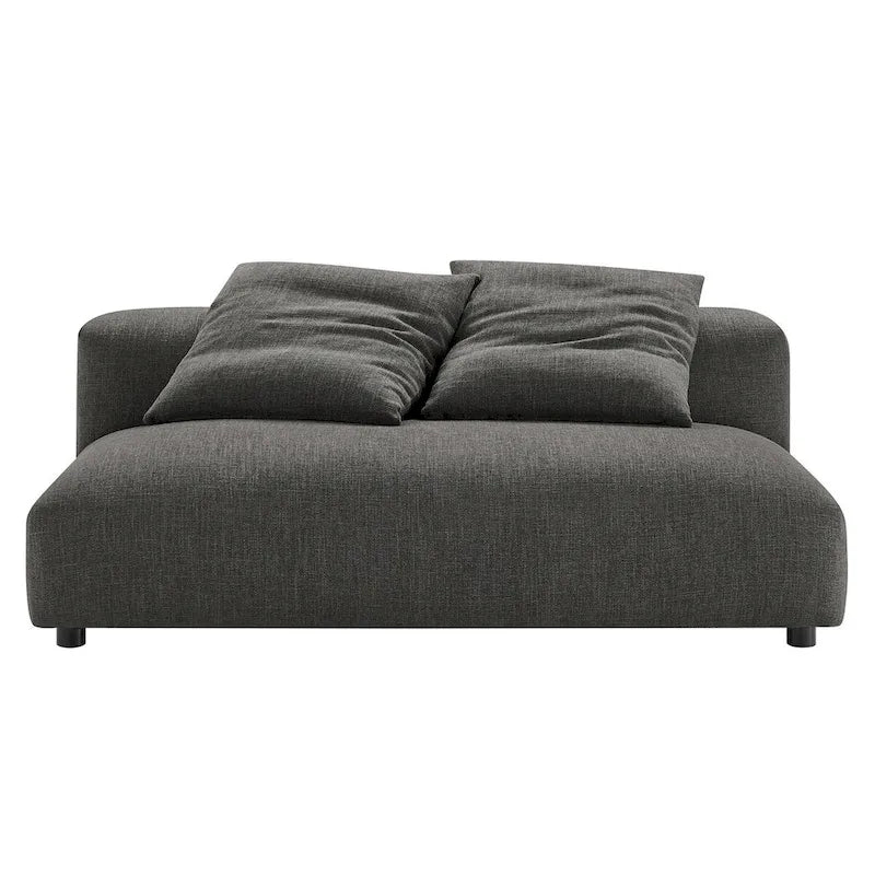 Canapé en tissu rembourré modulaire deux pièces