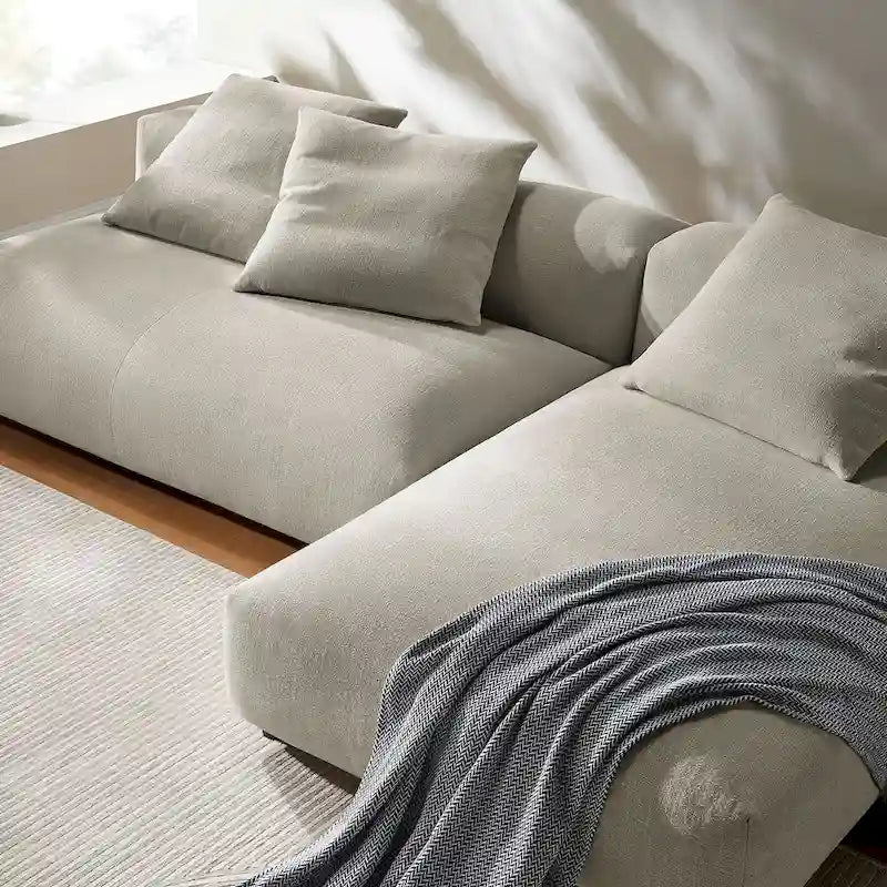 Canapé en tissu rembourré modulaire deux pièces