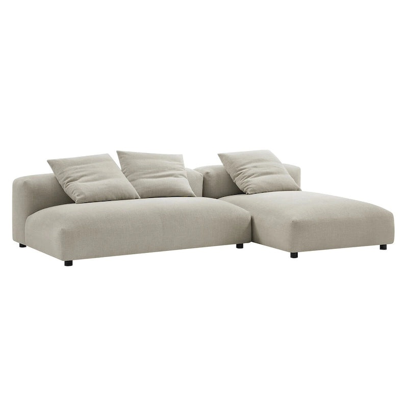 Canapé en tissu rembourré modulaire deux pièces