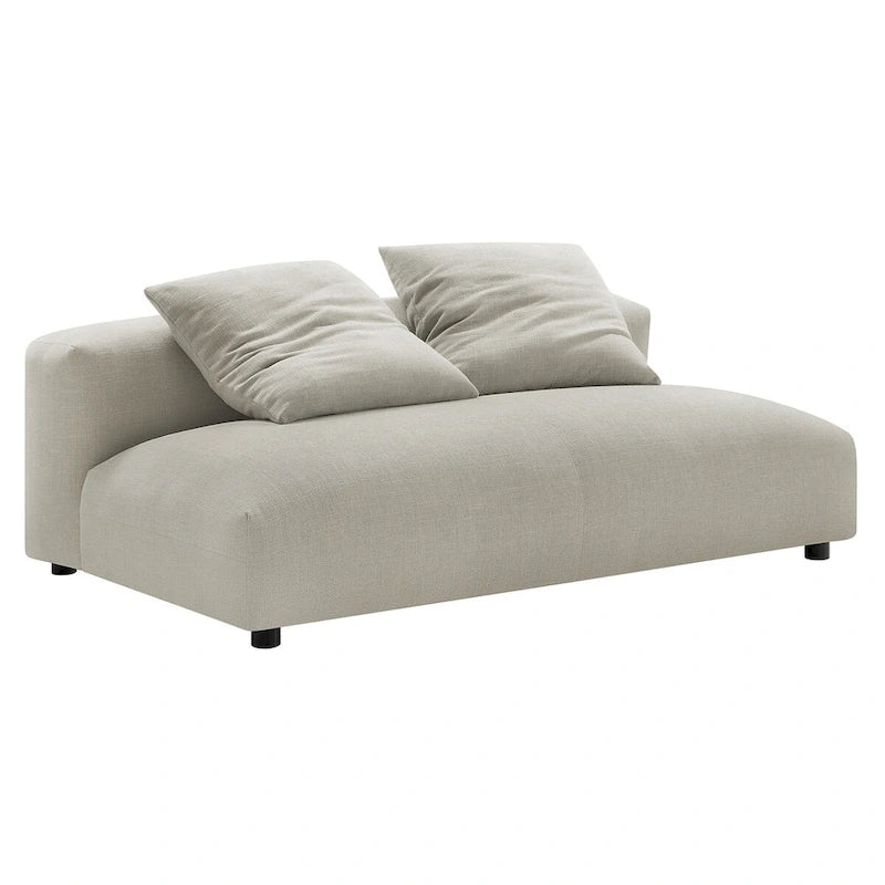Canapé en tissu rembourré modulaire deux pièces
