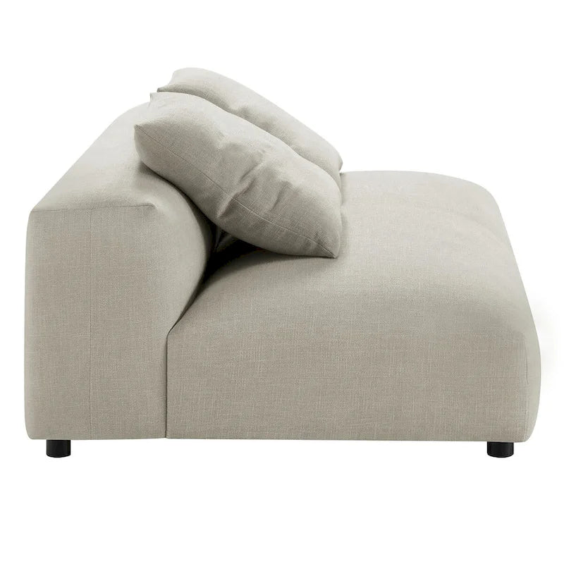 Canapé en tissu rembourré modulaire deux pièces