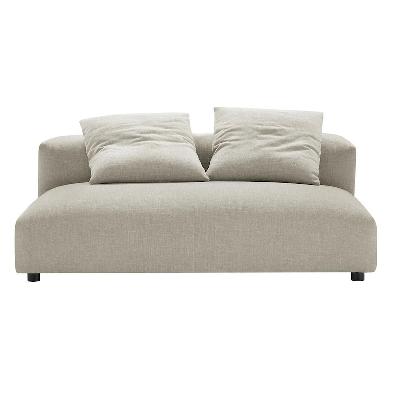Canapé en tissu rembourré modulaire deux pièces