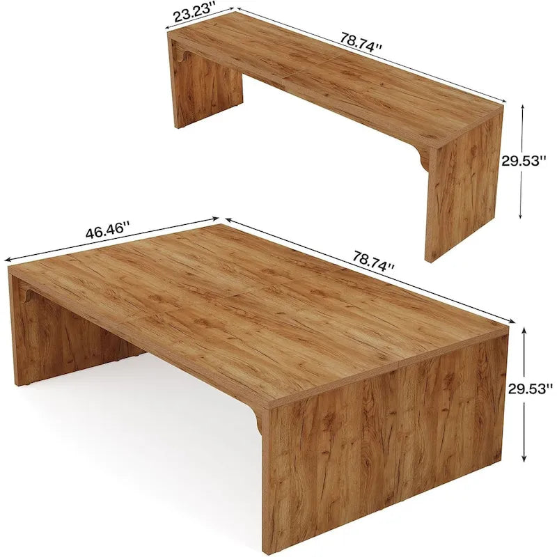 Table de conférence rectangulaire en bois