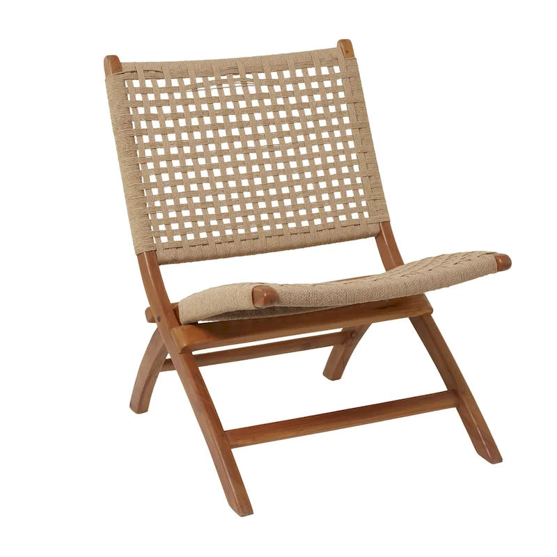 Wood Handmade Woven Living Room Accent Chair - Brown or Black - Roche River Decor