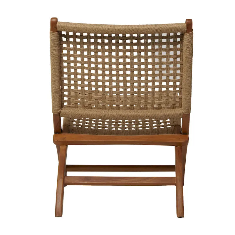 Fauteuil de salon en bois tissé à la main