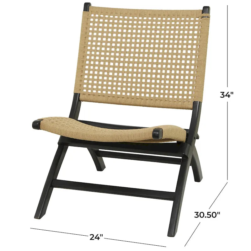 Fauteuil de salon en bois tissé à la main