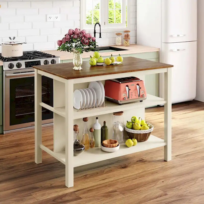 Ensemble table et chaises de salle à manger et planche à découper trois pièces en bois massif